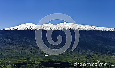 Mauna Kea Snow on Hawaii Island Stock Photo