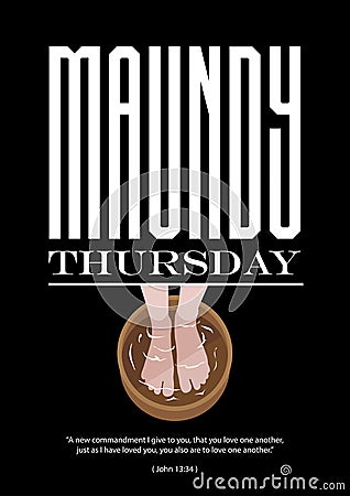 Maundy Thursday Large Text Vector Illustration