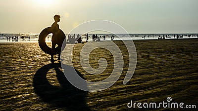 silhouette photo at the beach with sunlight background Editorial Stock Photo