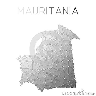 Mauritania polygonal vector map. Vector Illustration