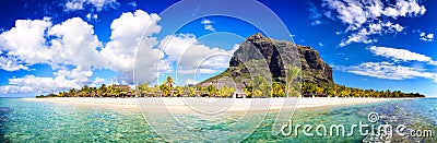 Mauritius beach panorama Stock Photo