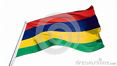 Mauritius Flag Waving on the wind Stock Photo
