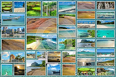 Mauritius landscapes collage Stock Photo