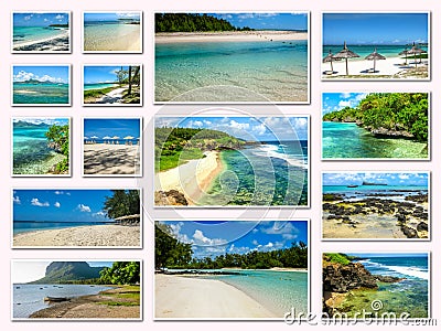 Mauritius pictures collage Stock Photo