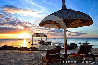 Mauritius Sunset Stock Photo