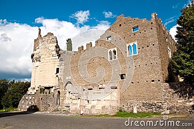 Mausoleo di Cecelia Metella Fachade in Via Appia antica at Rome Stock Photo