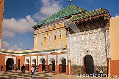 Mausoleum. Zaouia sidi bel abbes. Marrakesh. Morocco Editorial Stock Photo