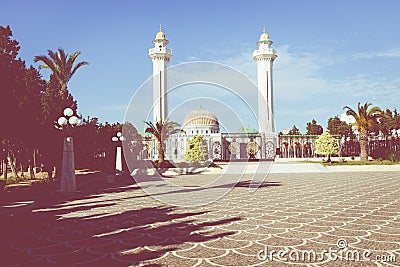 Mausoleum of Habib Bourgiba, the first President of the Republic of Tunisia. Monastir Editorial Stock Photo