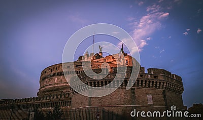 The Mausoleum of Hadrian, known as Castel Sant`Angelo in Rome Editorial Stock Photo