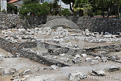 Mausoleum at Halicarnassus in Bodrum Town Stock Photo