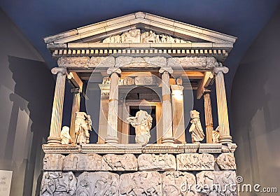 Mausoleum of Halikarnassos in British museum, London, UK Editorial Stock Photo