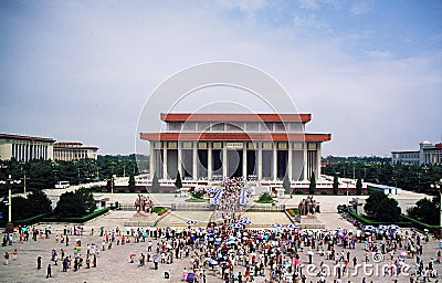 Mausoleum of Mao Zedong in Tienanmen Square in Beijing Stock Photo