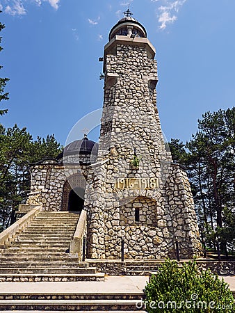 The Mausoleum of Mateias is a monument dedicated to the heroes of the National Integration War between 1916-1918 Editorial Stock Photo