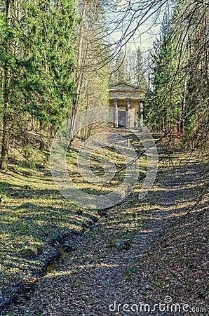 Mausoleum to Husband-Benefactor in Pavlovsk Park. Editorial Stock Photo