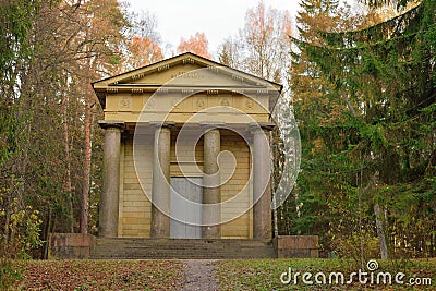 The mausoleum of the Wife of the benefactor in the late fall at Stock Photo