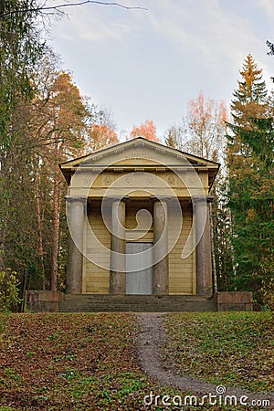 The mausoleum of the Wife of the benefactor in the late fall at Stock Photo