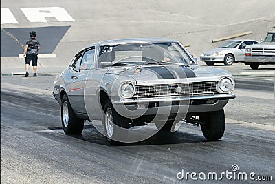 Drag car start Stock Photo