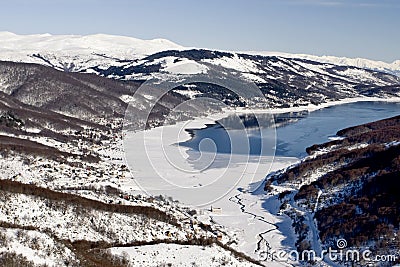 Mavrovo Lake, Macedonia Stock Photo