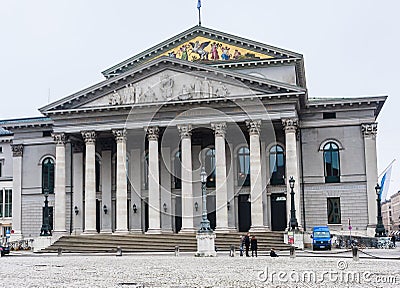 Max-Joseph-Platz in Munich. The National Theater (Nationaltheater) is home of the Bavarian State Opera, State Orchestra, State Ba Editorial Stock Photo