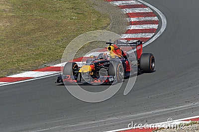 Max verstappen in a formule 1 car comes racing out of the corner on circuit zandvoort Editorial Stock Photo