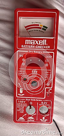 Maxell Battery Checker 1990s Editorial Stock Photo