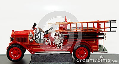 1923 Maxim C1 Firetruck, isolated on white. Editorial Stock Photo