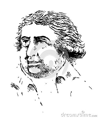 Vector portrait of Maximilien Robespierre Vector Illustration