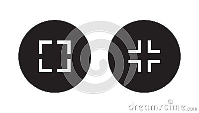 Maximize and minimize screen button icon vector Vector Illustration