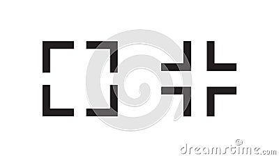 Maximize and minimize screen display icon vector in modern style Vector Illustration