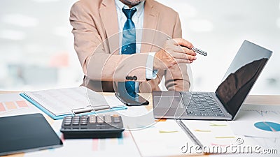 Maximizing Business Efficiency and Profitability concept, Power of Collaboration, Communication, Strategic Planning with Paperwork Stock Photo