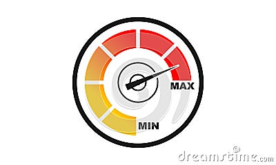 Maximum speed on speedometer vector design Vector Illustration