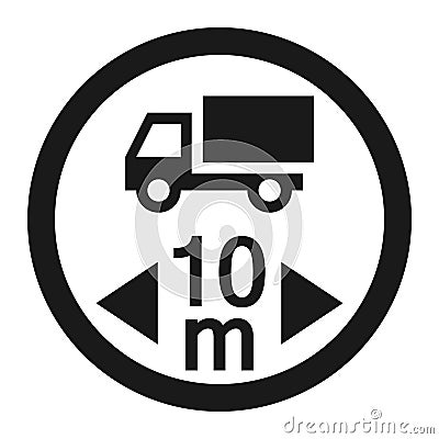 Maximum vehicle length sign line icon Vector Illustration