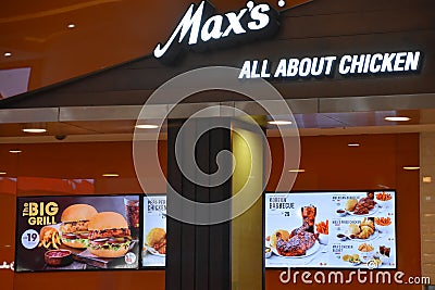 Maxs All About Chicken at Deira City Centre Shopping Mall in Dubai, UAE Editorial Stock Photo