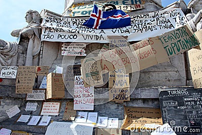 May 2011 - Lisbon, Rossio camp Editorial Stock Photo