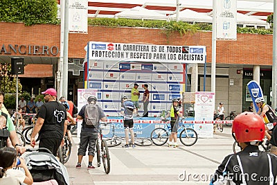 MAY 28, 2017, ALCOBENDAS, SPAIN: traditional Bicycle parade. b Editorial Stock Photo