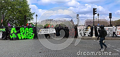 May 2018 - Anti Macron protest in Paris Editorial Stock Photo