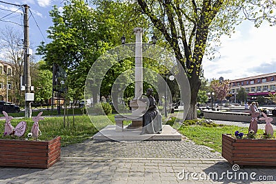 May 25, 2021 Berehove city, Transcarpathia, Ukraine. Skver I Ploshcha Heroyiv in Beregovo, Ukraine. Editorial Stock Photo