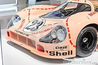 Porsche racing car in museum exhibition in Berlin Editorial Stock Photo