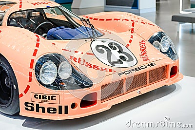 Porsche racing car in museum exhibition in Berlin Editorial Stock Photo