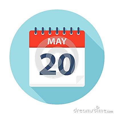 May 20 - Calendar Icon Stock Photo