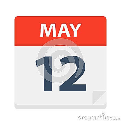 May 12 - Calendar Icon Stock Photo