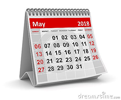 May 2018 - Calendar Stock Photo