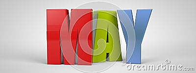 May calendar month multicolor text banner, 3d render Stock Photo