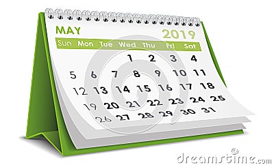 May 2019 calendar Vector Illustration