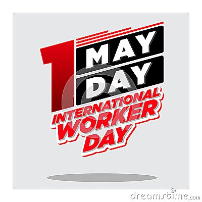 May day international worker day_red and black Stock Photo