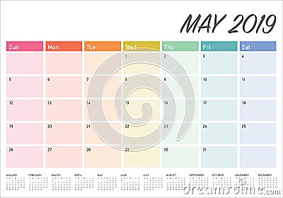 May 2019 desk calendar vector illustration Vector Illustration