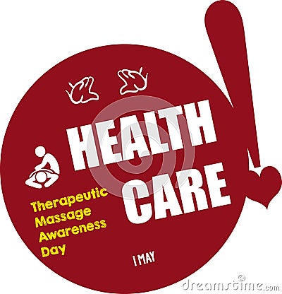 Therapeutic Massage Awareness Day Label Vector Illustration