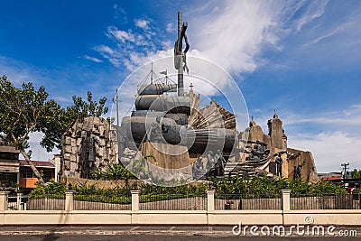 Heritage of Cebu Monument in Cebu city, Philippines was built by the local artist, Eduardo Castrillo. Its Editorial Stock Photo