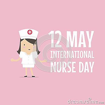 12 May. International Nurse Day cartoon character. Vector Illustration