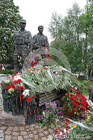 Kiev. Monument to Afghan war veterans 1979 - 1989 Editorial Stock Photo